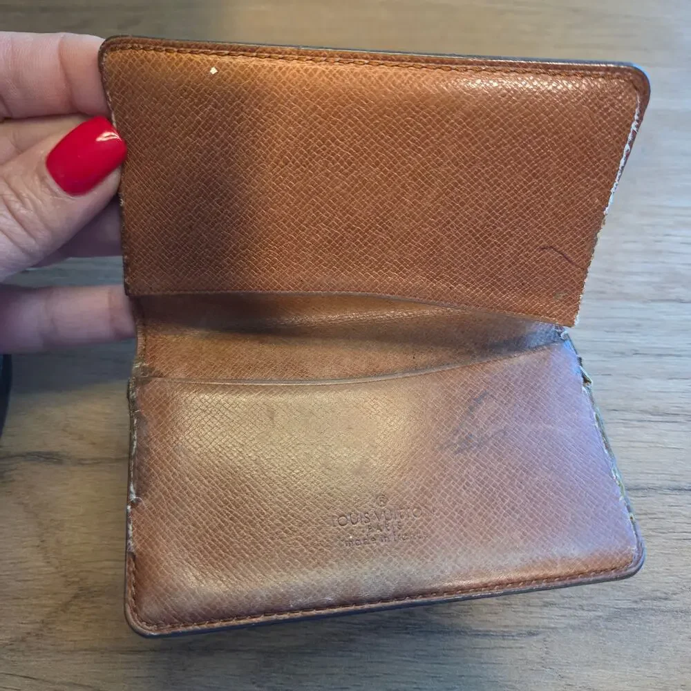 Louis Vuitton Monogram Business Card Holder Envelope Wallet Made in France - Picture 2 of 6